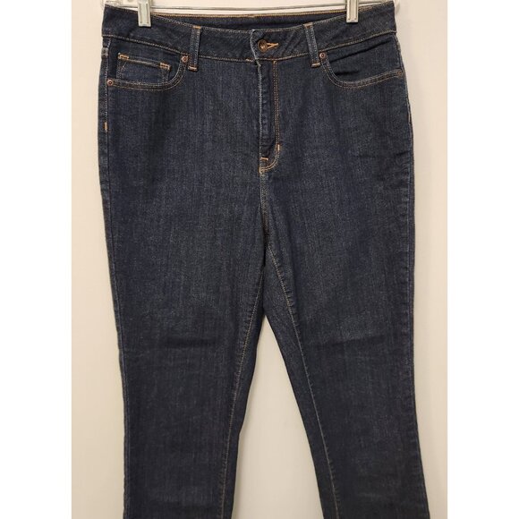 LL Bean Jeans Classic Fit Mid Rise Straight Leg Womens 12 Reg Stretch Denim EUC - Picture 3 of 13